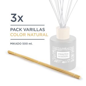 Pack 3 juegos de varillas de color madera natural para mikado 500 ml